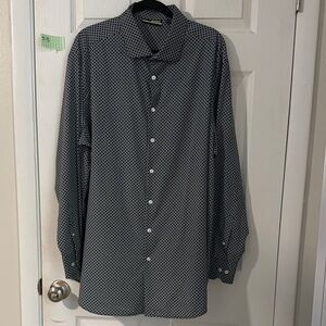 Murano Black and White Geometric Button-Down Shirt (Big Man)